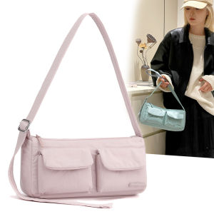 【สุนัขจิ้งจอกหลากสี】สีลูกอมน่ารักกระเป๋าหิ้วป้องกันน้ำสำหรับผู้หญิงกระเป๋าสะพายไหล่สไตล์เกาหลี