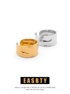 แหวนเปิดหน้ากว้างสไตล์ฮิปฮอปสำหรับผู้ชายและผู้หญิง แหวนทรงกลมเรียบง่ายแบบลำลอง แหวนทรงไม่สมมาตร แหวนทรงไม่สมมาตร