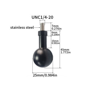 1pcs Action Camera Aluminum 13/17/20/25mm Ball Head Stainless Steel Screw Motorcycle Car Car Mobile Phone Holder Connecting Rod
