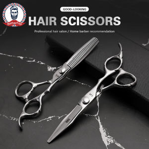 BarberTop Japan Original 6.0 Inch Scissor Professional Hairdressing Scissor Barber 440c Scissor Set Hair Cutting Shears Thinning Clippe