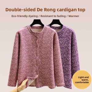 JIFANPAUL | Warm Knit Cardigan for Women 50+ with Fleece Lining and Double-Faced Fleece