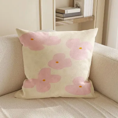 Ultra Soft Pillow Cover Pink Retro Sofa Living Room Bedroom Decorative Cushion Double Sided Couch Pillow Home Textile