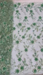 2026 Fashion French Mesh 3D Flowers Embroidery Luxury Lace Fabric With Sequins African Nigerian Fabric For Wedding Dress Women