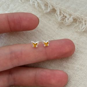 ต่างหูผีเสื้อเงิน S925 สำหรับผู้หญิง ต่างหูแฟชั่นสไตล์ใหม่ ขนาดเล็ก ดีไซน์เรียบง่าย ประดับเครื่องประดับหูสุดหรูหรา