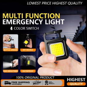 Multifunctional Mini COB Keychain Light USB Rechargeable LED Work Light For Outdoor Camping Fishing 500lm Portable Flashlight⚡PH deliveryIn stock⚡