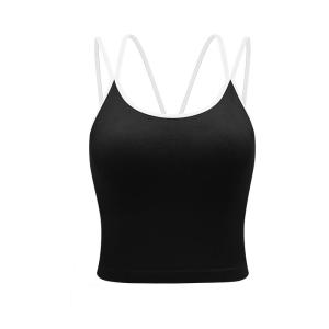 YOUKESHU | Womens One-Piece Integrated Vest Tank Top Bralette With Chest Pad Inner Wear Outdoor Wearable Pure Color Modal Nylon Spandex