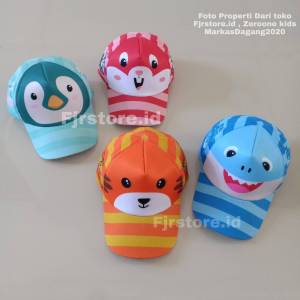 Topi Baseball Anak Motif Prin Karakter Tiger Baby Shark Kelinci - Topi Anak Laki Laki - Topi Anak Perempuan