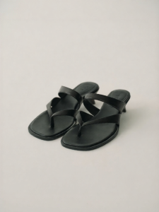 INSIS FEMME | Elegant Sheepskin Low Heel Cross Sandals
