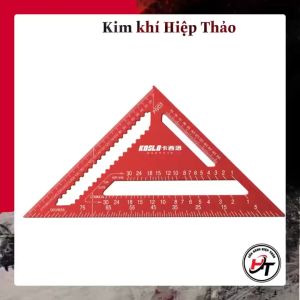 Thước ke góc vuông nhôm Đỏ eke tam giác đo góc đa năng ê ke 45 độ KOSLO 12” 30cm TTGN-KLD