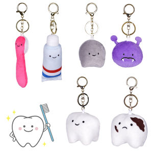 1pc Tooth Shape Pendant Dental Cute Model Hanging Toothpaste Toothbrush Demo For Kids Brushing Learning Models Dentist Gift