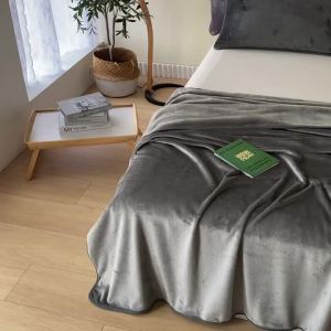 Soft Multi-Use Flannel Throw Blanket Gray Lightweight Bed Sheet Home Sofa Cover Travel Adult Blankets 59*79inch Drop Shipping
