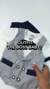 Baju Bayi Laki-laki 3-9 Bulan / BABY BOSS #4 / One Set Topi Sepatu