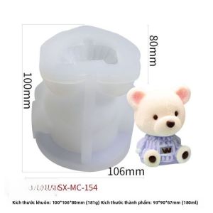 Mold Hình Gấu Băng Chế Biến Thực Phẩm Bằng Silicon 3D Máy Làm Đá Máy Làm Đá Trà Sữa Cà Phê Phụ Kiện Nhà Bếp
