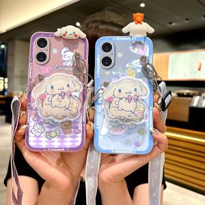 Cartoon Cinnamon Dog Phone Case for Huawei Pura70 P60 P50 P40 P30 pro P20 P10 Redmi 14R 13C Protective Cover Anti-Fall Sandflow Stand