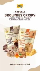 Afis Popimon Brownies Crispy Chruncy Almond Oat | Camilan Snack Kukis Sehat Anak dan Keluarga | Bahan Alami Gluten Free