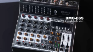 BOMGE 06S Audio Mixer คอนโซลมิกเซอร์เสียงระดับมืออาชีพพร้อมเอฟเฟกต์ DSP 99 รายการ +48V Phantom Bluetooth อินเทอร์เฟซ USB โปรเซสเซอร์เอฟเฟกต์ MP3 สำหรับการบันทึกเสียงในสตูดิโอและการแสดงสด