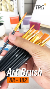 TRG Kuas Lukis Cat Air Minyak Akrilik Poster BR-102 - Watercolor Acrylic Paint Art Brush Set Isi 10 Buah TRG