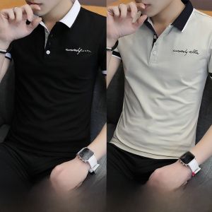 Leak-Picking Big Sale Polo Shirt Men Short Sleeve T-Shirt Summer Thin Ice Silk Leisure Leading T-shirt Half Sleeve Tops Fashion