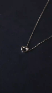 HB Jewelry ROA Mini Love Knot Pendant Chain Necklace for Women Non Tarnish Hypoallergenic Non Fading Elegant Minimalist Everyday Wear Fashion Jewelry Lightweight Necklace Gift for Her