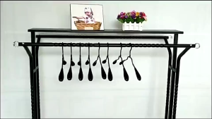 Wrought Iron Metal Clothes Rack Clothing Store Display Rack Floor-Standing Double-Row Clothes Rack