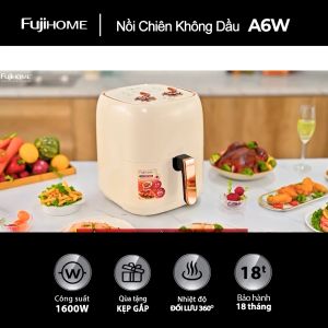 Nồi chiên không dầu 6.5 Lít Fujihome nồi chiên 6.5 L cơ lòng nồi chống dính cao cấptự động ngắt nhiệt an toàn -Bảo hành 2 năm