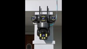 V380 PRO Three Lens 3-Screen 6MP Wireless Solar Camera 4G SIM Card Connection 10x Zoom Full Color Night Vision Solar Outdoor Waterproof CCTV Battery 8000mAh IP Camera AOC