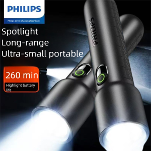 Philips 2025 NEW 2-pack  EDC Portable Flashlight Rechargeable LED Flashlights for Defensa Personal Self Defense Camping Hiking
