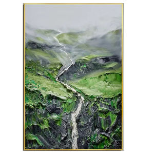 Jigsaw Puzzle 500/1000/1200/2000PCS Green Mountain River Paper Puzzle Abstract Landscape Relaxing Game Home Decor Gift