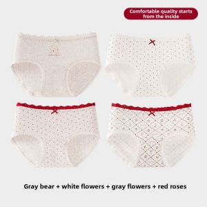 Lace Comfortable Long Crotch Red Womens Underwear