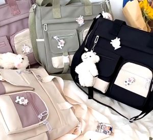 Mismi Joan Bag Tas Selempang Wanita Korean Style Multi Slot Tote Bag Perempuan Trendy - 31J