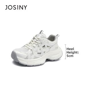 Josiny | Mesh Breathable Hollow Summer Thick Soled Elevating Outdoor Dad Shoes