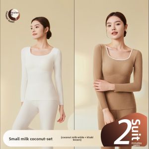miiow | Warmth Luxury Ladies Thermal Underwear Cat Person Seamless Base Layer Top With Bra Pads Cozy Long Sleeve Solid Color Shirt