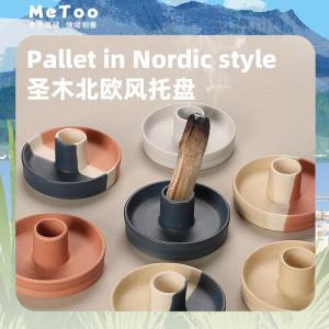 Shengmu Tray Bracket Base Burning Plate Aroma Burner Ceramic Plate Salvia Officinalis Box Container Purification Degaussing Cone Incense