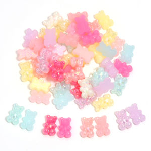 50pcs/lot Jelly Color Small Bear Acrylic Beads Cute Loose Spacer Beads For Jewelry Making DIY Girls Necklace Bracelet Gifts