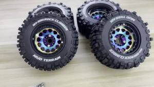 4 Lốp Xe Crawler 1.9 Inch Loại Mud Slingers Có Vành Beadlock Vành Sâu -10.4mm Độ Lệch Âm Dành Cho Xe RC 1/12 MJX H12Y