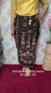Rok katun batik TANPA selendang Resleting Depanpinggang karet