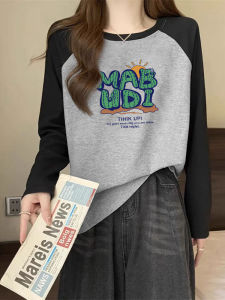 2025 New Womens Loose Long Sleeve Cotton T-Shirt Shoulder Insert Design Autumn Fashion Casual Comfortable Breathable Top