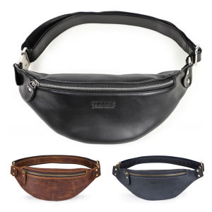 Contacts Crazy Horse Cow Leather Men Chest Bag Man Waist Bag Bump Bag Beg Pinggang Lelaki Beg Dada 腰包男 胸包男 MB165