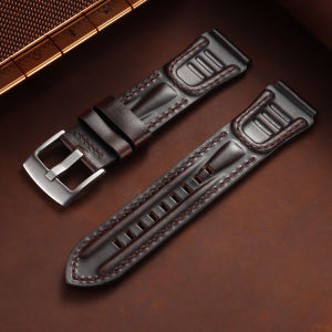 For Seiko 18mm 20mm 22mm 24mm Brown Vintage Oil Wax Leather Universal Stitching Cowhide Strap for Omega Business Men Watch Band