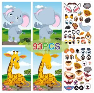 Kids DIY Stickers Puzzle Games Make-a-Face Assemble Jigsaw Children Recognition Training Education Toy