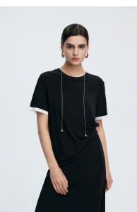 Bộ Sưu Tập Áo Thun Cotton Mùa Hè Cổ Tròn Cổ Chữ V Đa Năng Áo Thun Nữ Tay Ngắn Màu Trơn Chất Liệu Polyester Cotton Nylon