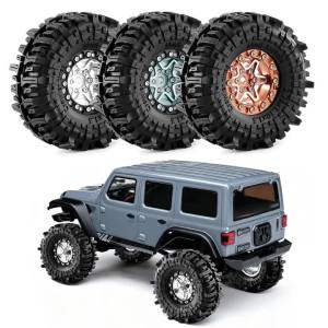 1.3 inch Alloy Beadlock Wheel Rims Tires 70*28mm for 1/18 1/24 Axial SCX24 AX24 FMS24 Traxxas TRX4M RC Crawler Upgrade Parts