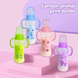 240ml baby bottle suitable for newborns over 0 months old anti-swelling gas cylinder with handle PP material Christmas gift