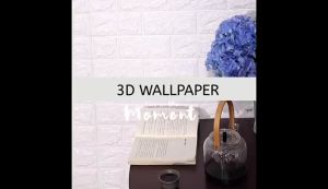 Wallpaper Dinding 3D Foam Batu Bata Putih Stiker dinding motif timbul 77X70 anti air