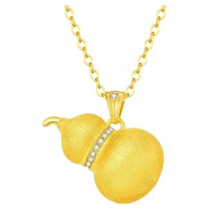 24K Inlaid Gold Filigree Gourd Pendant