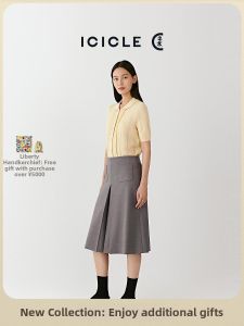 ICICLE | Autumn Wool Elastane Gabardine Midi Skirt
