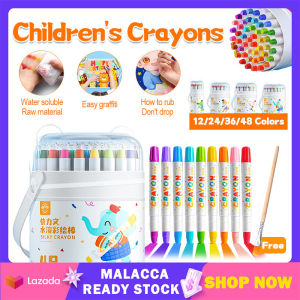 12/24/36/48PCS Crayon Oil Pastel 儿童蜡笔 Washable Silky crayon for kids Non Toxic Colouring Painting Pas Drawing Art Crayon Childrens Painting Set 蜡笔
