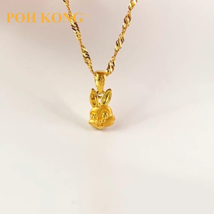 POH KONG 916/22K Yellow Gold Auspicious Bunny Head Pendant