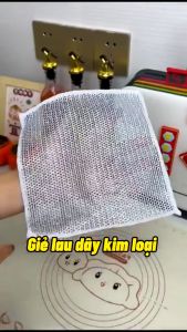Combo 10 Khăn Lưới Dùng Lau Bát Chén Dĩa Cọ Rửa Xoong Nồi Chất Liệu Sợi Kim Loại Chống Bám Dầu Tiện Dụng Trong Nhà Bếp