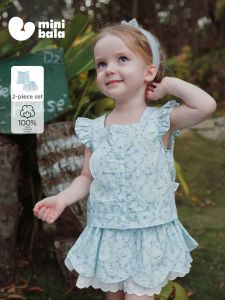 MINI BALA | Cotton Girls Summer A Dress Shorts Set